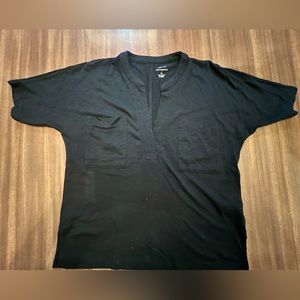 Banana Republic Factory black split neck Malibu Tee size extra small.